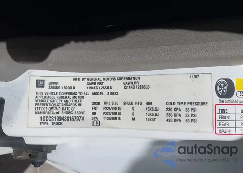 2008 Chevrolet Colorado Ls из США, поврежденный, VIN 1GCCS199488167974